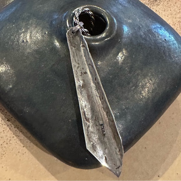 Vintage Old Pawn Sterling Silver Pendant Necklace Sleeping Beauty Turquoise - Picture 5 of 10